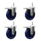 Service Caster 5 Inch Solid Polyurethane Swivel 34 Inch Threaded Stem Caster Set with Total Lock Brake SCC-TSTTL20S514-SPUS-34212-4 - alternate 1